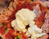 A picture of step 3 of Turkey Burger Paddy's with Salsa rosa.