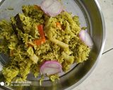 A picture of step 3 of Pudina rice.
