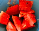 A picture of step 1 of Watermelon Milkshake.
