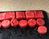 Watermelon feta cheese and soft cheese canapés recipe step 1 photo