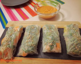 Foto del paso 6 de la receta: Rollitos (obleas de arroz) de pechuga en escabeche con salsa romescu