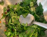 A picture of step 2 of Vendhaya keerai (methi leaves)puli Kuzhambu.