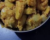 A picture of step 3 of Arbi ki dry sabji.