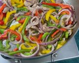 A picture of step 3 of Pork Fajitas with Vegetables.
