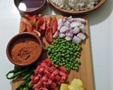 A picture of step 1 of Vegetable Biryani.
