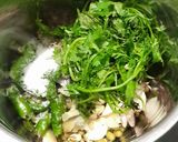 A picture of step 2 of Rajma Mung beans pumpkin cabbage pancake.