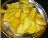 A picture of step 1 of Mango shake.