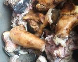 A picture of step 1 of Ram leg pepper soup.