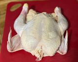 A picture of step 1 of Spatchcock Chicken.