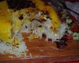 A picture of step 32 of Persian upside down rice (Tahchin-e Morgh).