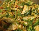 A picture of step 3 of Masala Brussels Sprouts.
