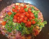 A picture of step 6 of Mediterranean Style Seafood Pasta.