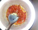 A picture of step 3 of Indomie with rice.