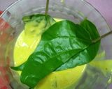 A picture of step 2 of Tamalapaku(metal leaves) bajji.