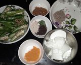 A picture of step 1 of Rajsthani Dahi Mirch.