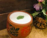 A picture of step 3 of Mint lassi.