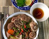 A picture of step 4 of Banh Canh with Pork Hock, Pork Tail Bones, and Pork Skin.