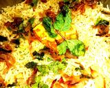 A picture of step 1 of Paneer Dum Biriyani.
