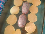 Chorizo bombón al horno🧅🥔🥔