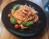 Amatriciana spagetti recept fázis 10 fotója