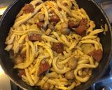 Une image de l'étape 8 de Maccheroni au chorizo champignons et coeurs d artichauts.
