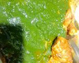 A picture of step 4 of Palak gosht.