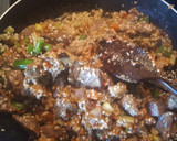 Foto del paso 7 de la receta: Arroz con presa ibérica, verduras de otoño y bosque de bimi