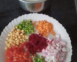 वेजीज हांडवो विथ मटर कटोरी चाट रेसिपी चरण 1 फोटो