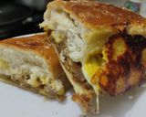 Foto del paso 11 de la receta: Sánduche🥯de pollo🍗y jamón🥓hawaiano🍍con queso🧀🥯🥪..