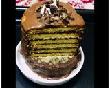 A picture of step 5 of Mcvities digestive chocolate fondant tower cake.