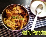 A picture of step 5 of Kothu Paratha.