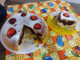 کیک دورنگ خوشمزه و دلربا 🍓