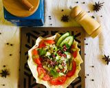 A picture of step 2 of Masala papad bowl.