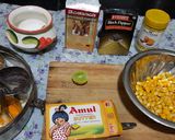 A picture of step 2 of Mall PVR style spicy corn black salt butter masala.