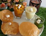 A picture of step 12 of Varat special, poory bhaji, chattny, makhany ki kher.