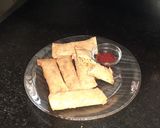 A picture of step 8 of Veg.spring roll.
