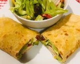 A picture of step 1 of Roti serve with green salad.