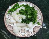 A picture of step 1 of Mooli Aloo Gosht or Radish and Baby Potatoes Non-Veg Curry.