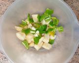 A picture of step 1 of Pear and Mint Gazpacho.