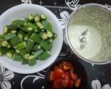 A picture of step 1 of Bhindi with Sesame Seeds Paste or Tilottoma Bhindi.