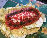 Une image de l'étape 7 de Salade de tomates et castelfranco à la feta et persil.