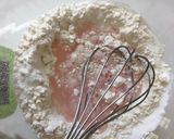 A picture of step 1 of Sakura Mochi (Cherry blossom crepe roll).