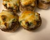 Dinner for 2 date night Grilled steak, wt (grilled banana)stuffed spinach mushrooms and fries recipe step 5 photo
