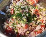 Une image de l'étape 16 de Salade de riz aux légumes,olives et pancetta grillée.