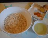 A picture of step 15 of Salmon fish with turmeric-ginger rice OR with Spinach puree.