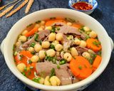 Hình bước làm 5 của món Tim heo hầm hạt sen