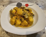 Foto del paso 6 de la receta: Pollo al curry con champiñones y pimientos