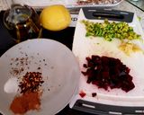 A picture of step 3 of My Beetroot Hummis picnic Dip. 😻.