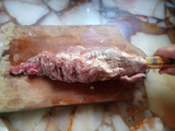 Carne rellena con papas al horno