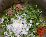 A picture of step 1 of Palak kofta curry.